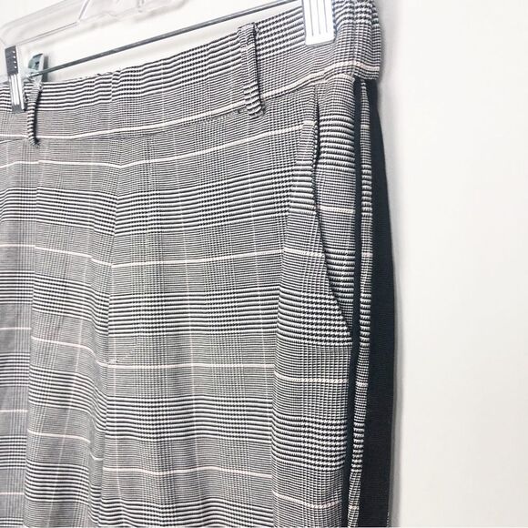 ZARA | Gray Plaid Side Stripe Cuffed Pull On Crop Pants Women’s Size X-Small - Picture 4 of 11